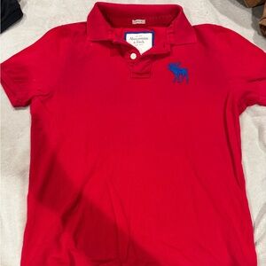 Abercrombie & Fitch Vibrant Red Collared Shirt